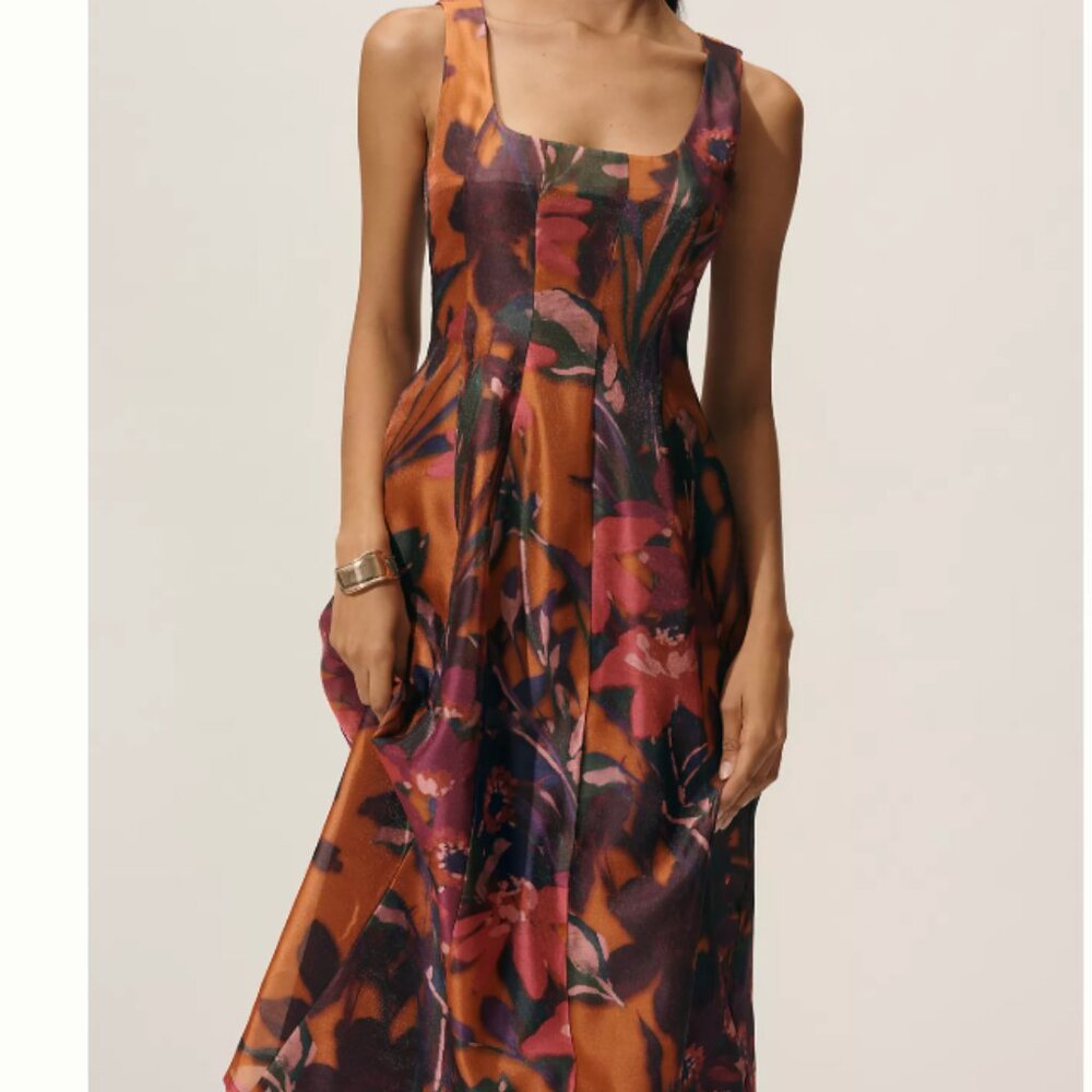 Like New - Avec Les Filles Sweetheart A-Line Midi Dress - Size 8